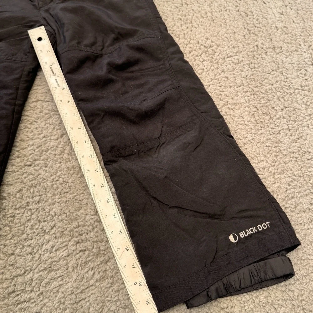 Black Dot Water Resistant Boys Girl Nylon Snow Ski Pants‎ Black Size Youth Small